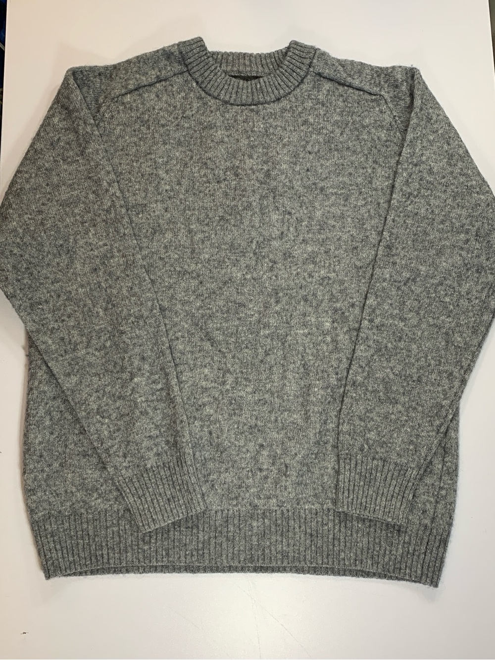 MUJI Wool Yak Hair Crewneck Sweater Womens Medium Long Sleeve Heathered Grey